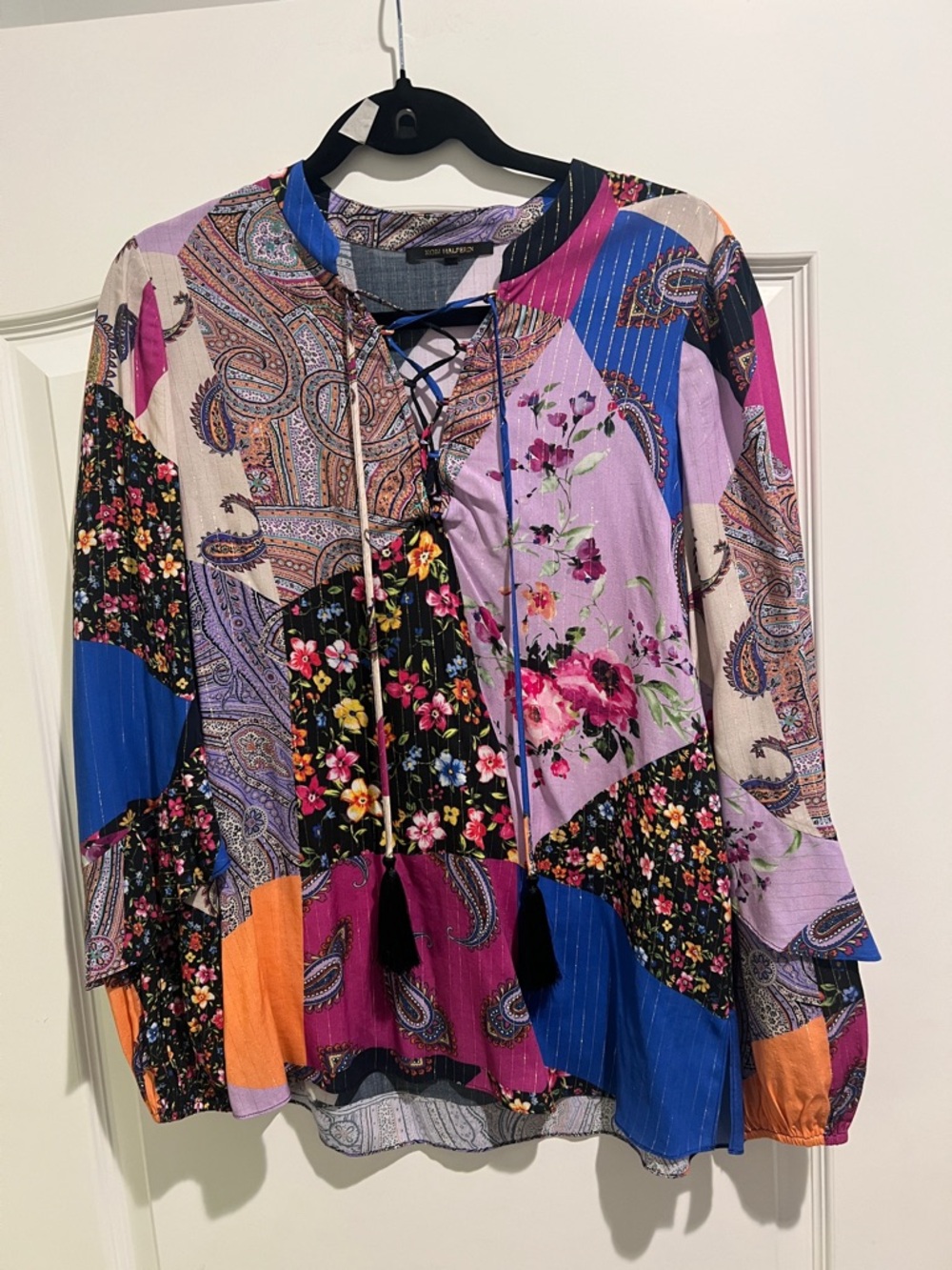 Kobi Halperin Winnie patchwork print blouse floral paisley size small - Picture 1 of 6
